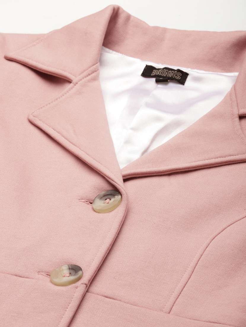 lapel neck solid regular coat - 18267884 - Standard Image - 4