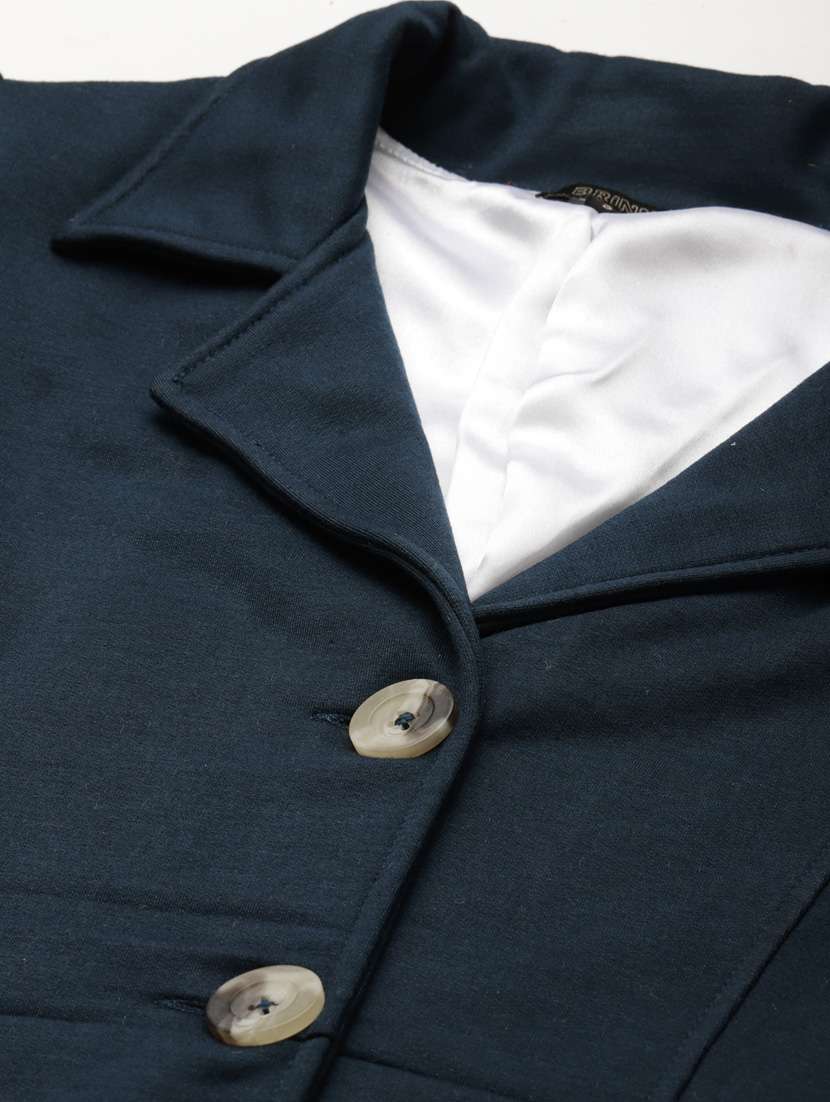 lapel neck solid regular coat - 18267890 -  Standard Image - 4