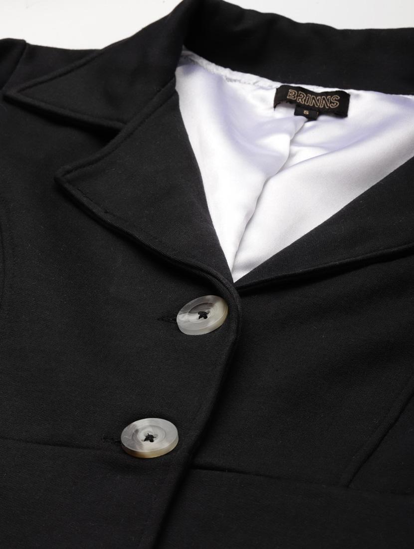 lapel neck solid regular coat - 18267902 - Standard Image - 4