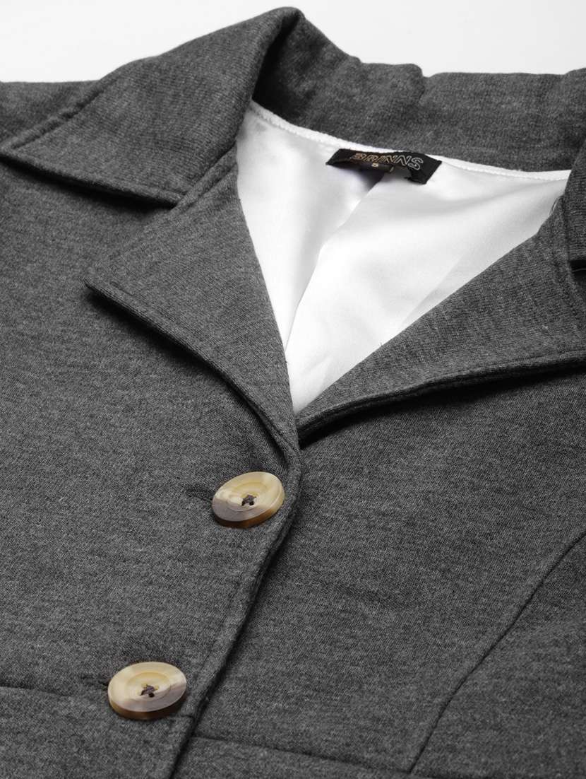 lapel neck solid regular coat - 18267914 -  Standard Image - 4