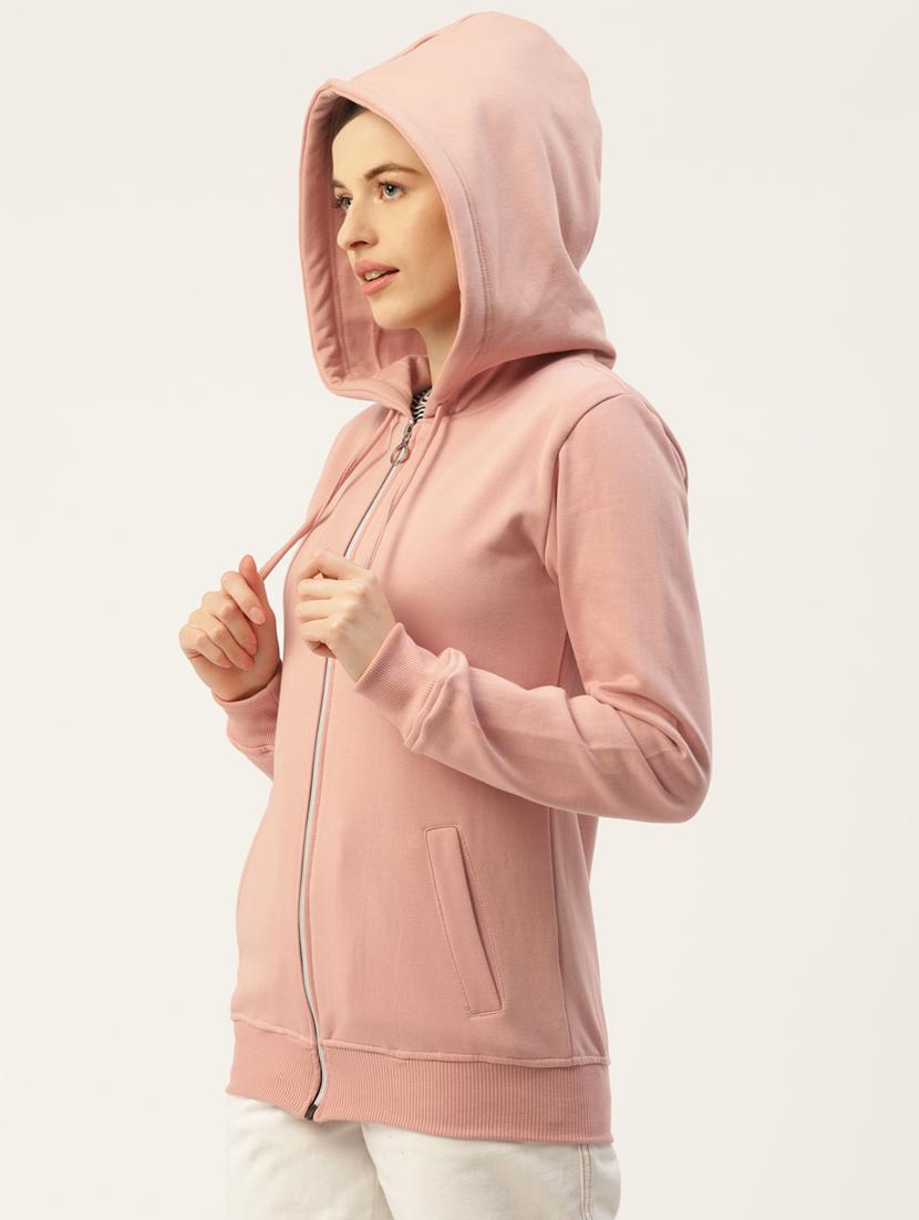 long sleeve solid hooded jacket - 18267920 - Standard Image - 1