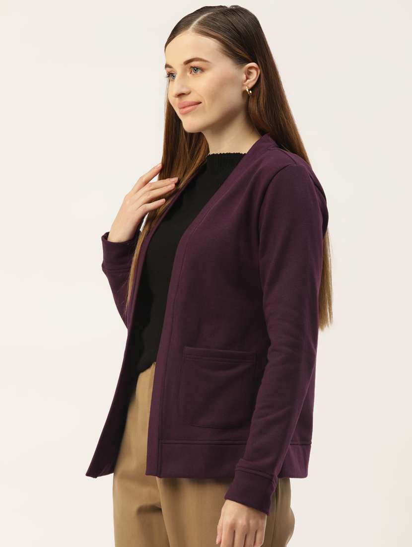 long sleeve solid cardigan - 18267968 - Standard Image - 1