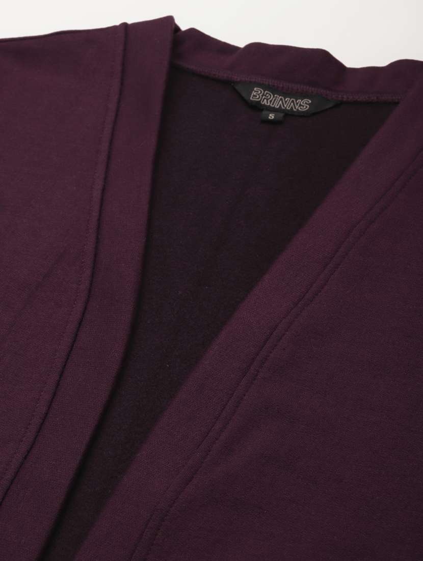 long sleeve solid cardigan - 18267968 - Standard Image - 4