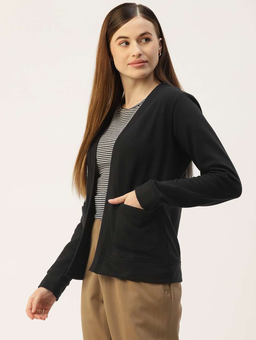 long sleeve solid cardigan - 18267974 -  Standard Image - 1