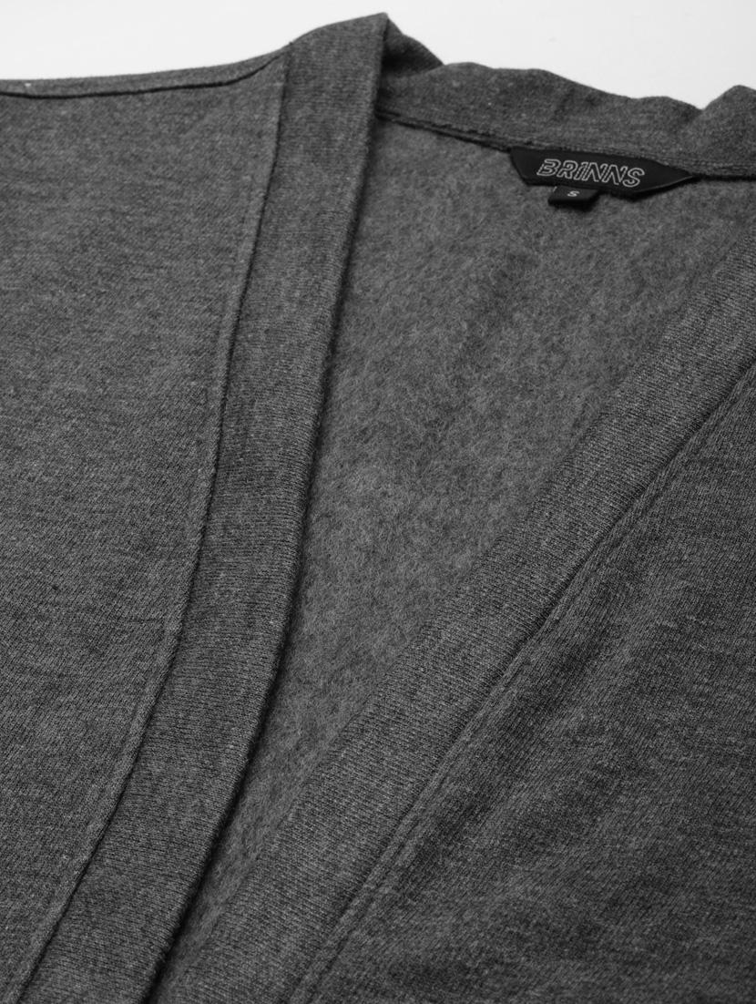 long sleeve solid cardigan - 18267986 - Standard Image - 4