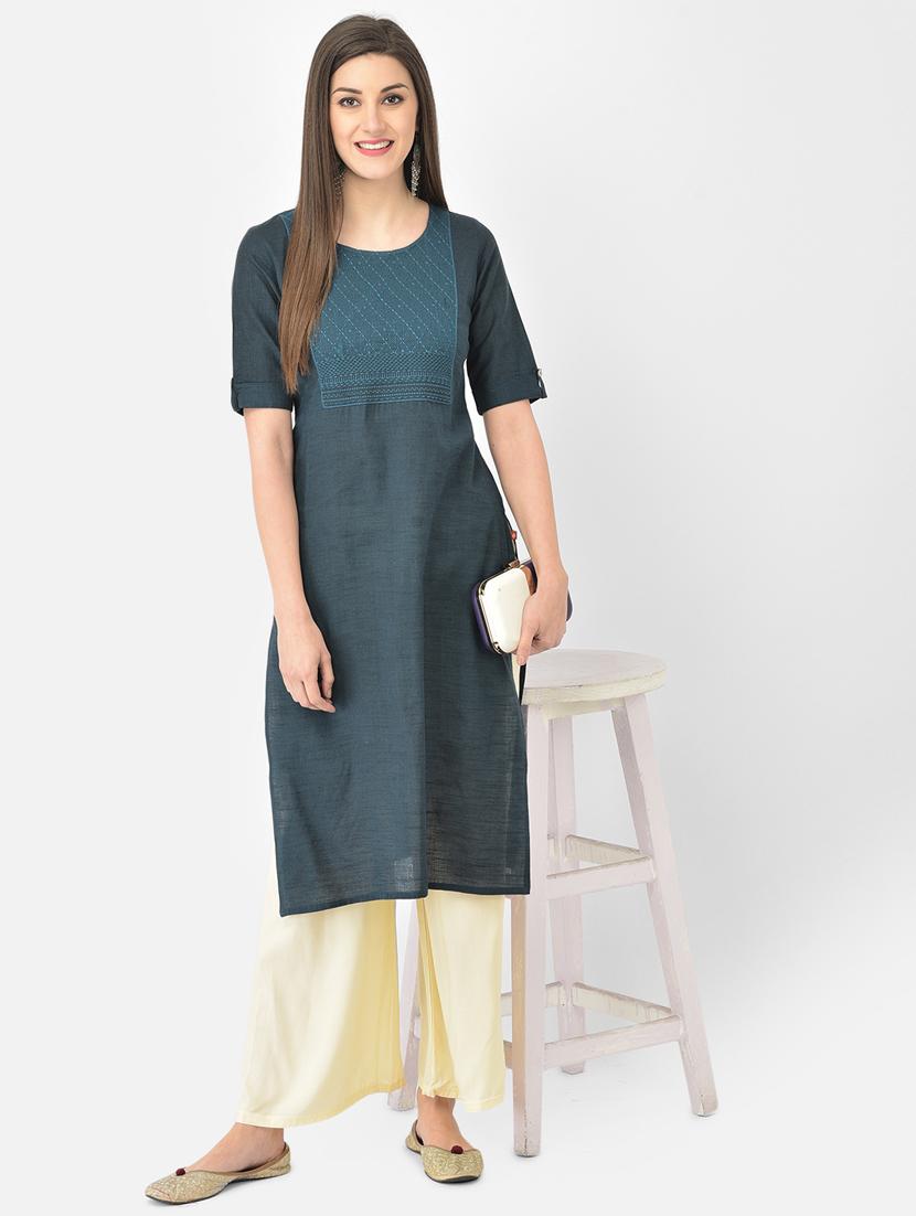women's straight kurta - 18269221 - Standard Image - 4