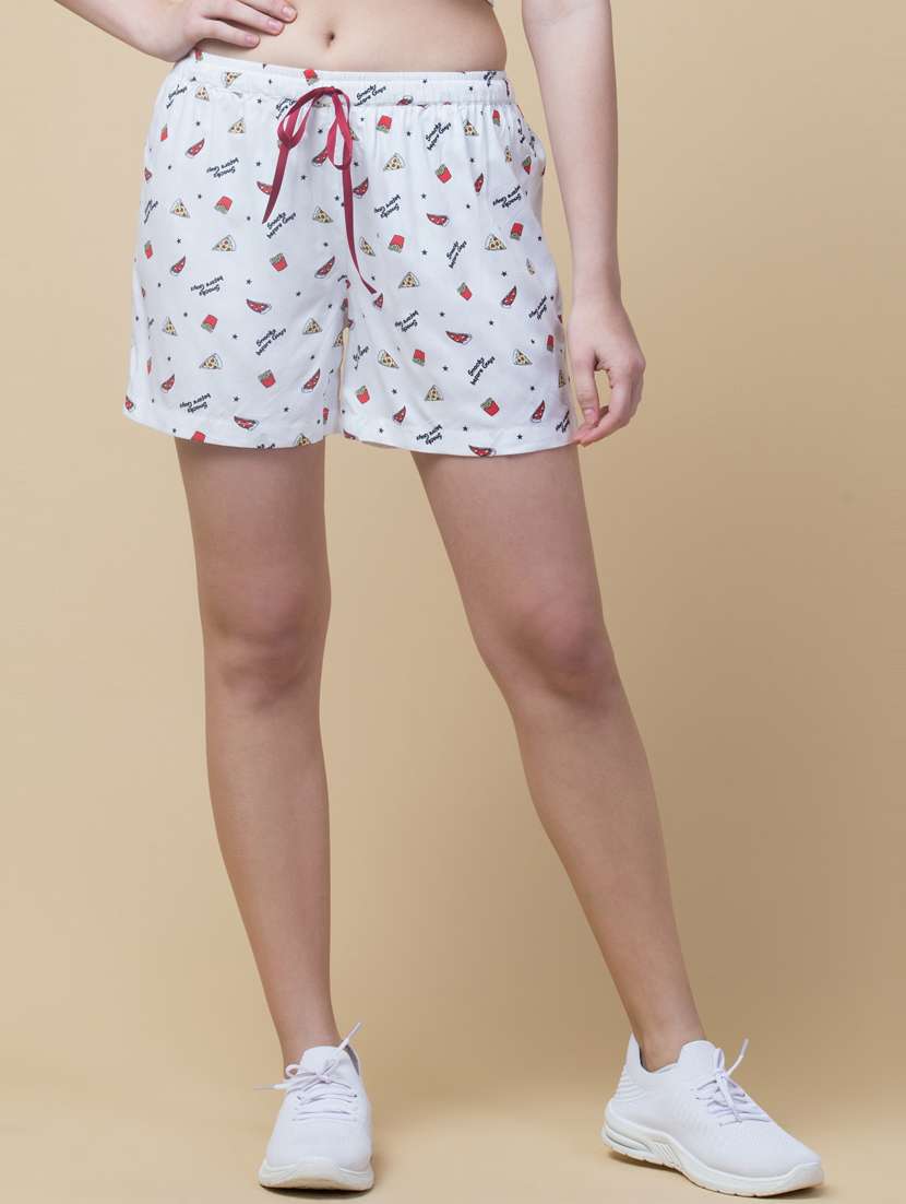 drawstring waist printed short