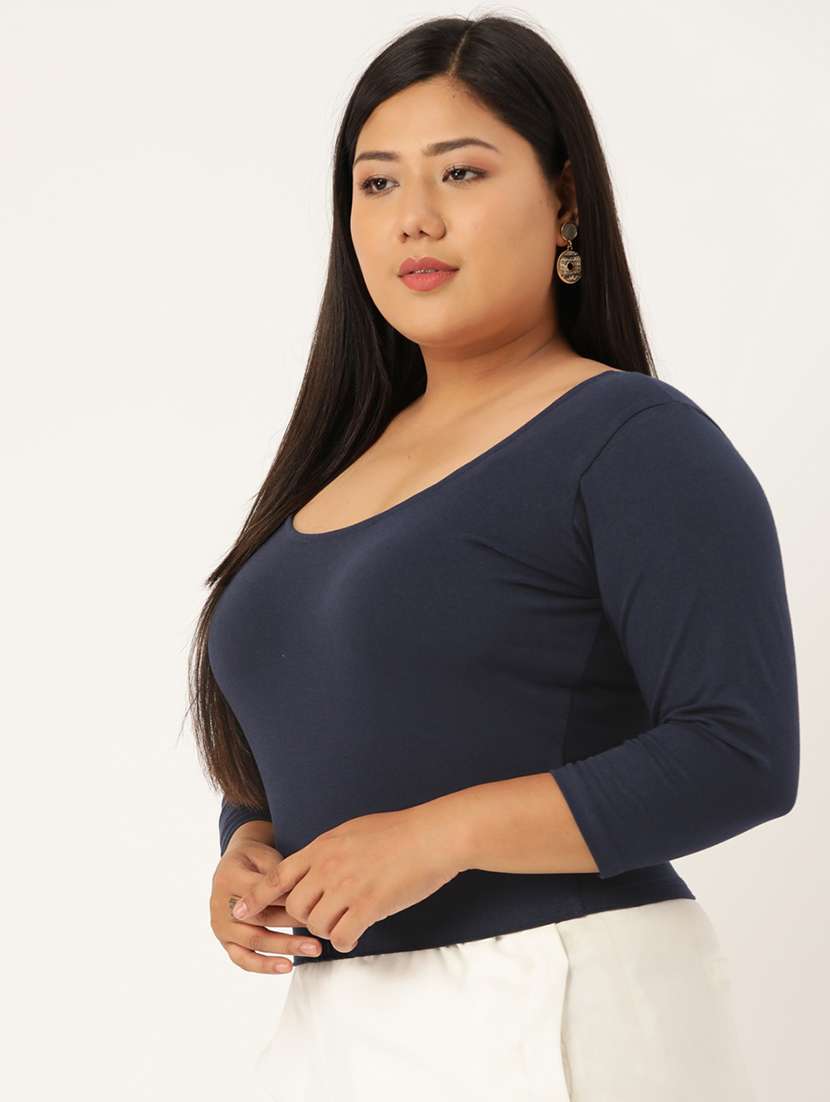 women's crop round neck top - 18270538 - Standard Image - 1