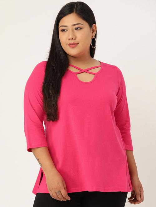 women's straight x neck top - 18270561 - Standard Image - 0