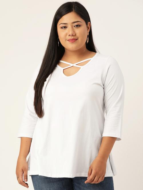 women's straight x neck top - 18270563 - Standard Image - 0