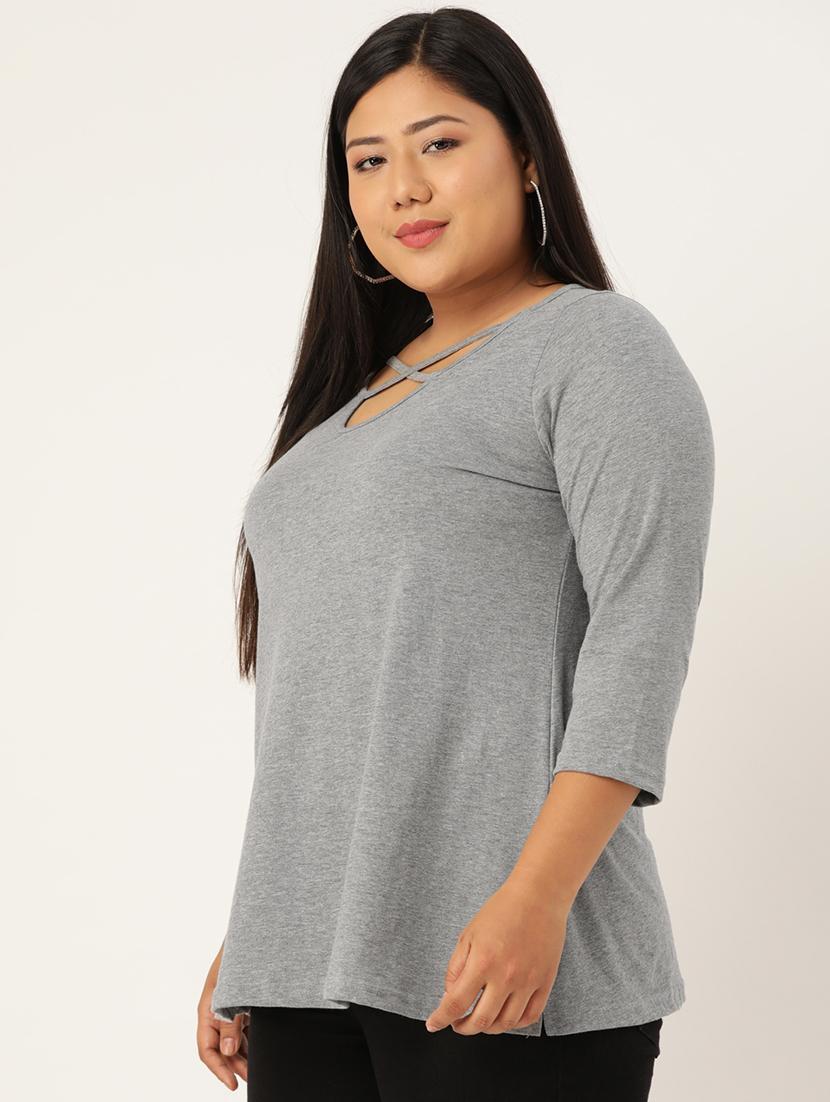 women's straight x neck top - 18270564 - Standard Image - 1