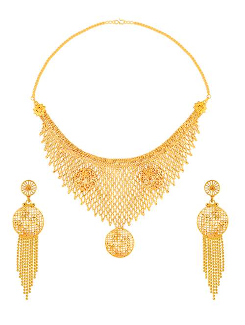 gold plated necklaces and earring - 18270831 - Standard Image - 0