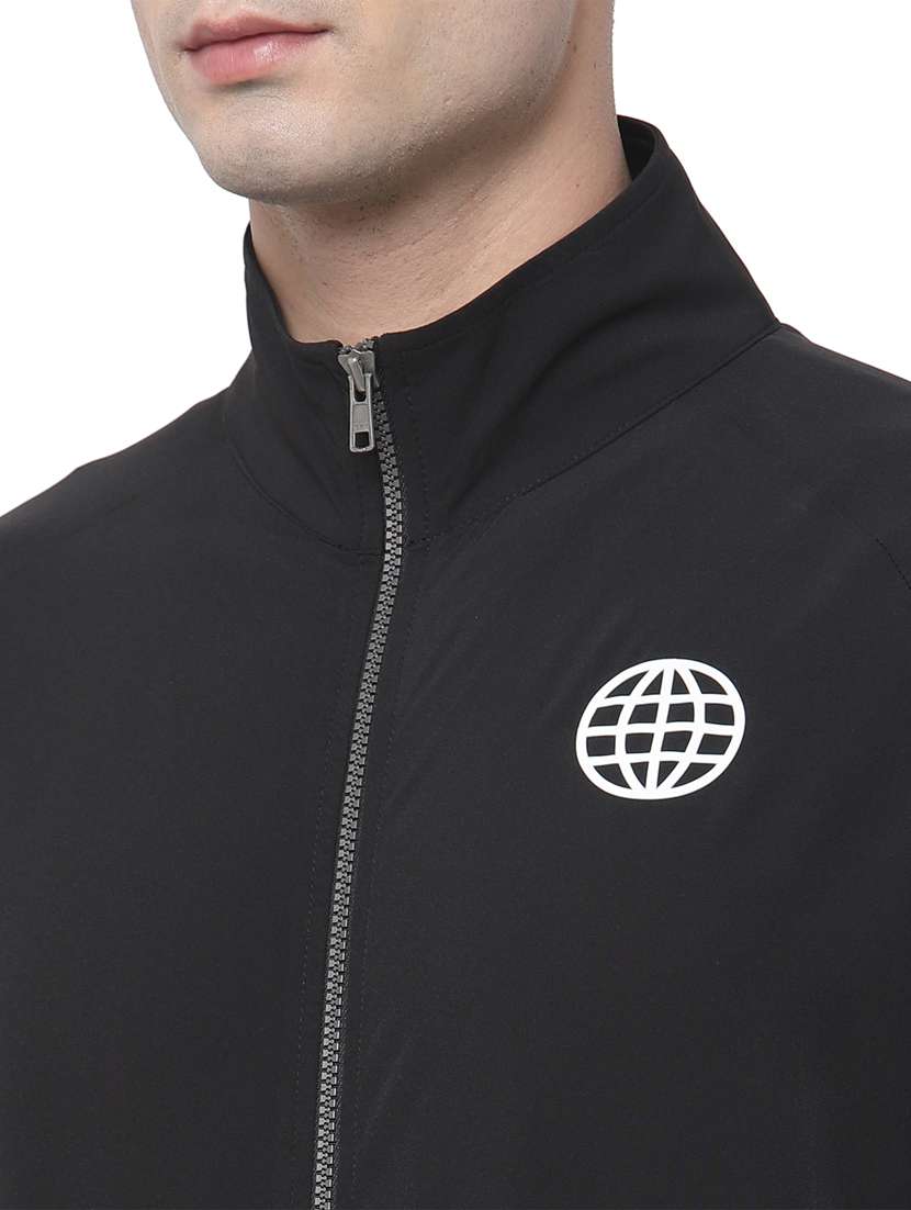 black solid casual jacket - 18271292 -  Standard Image - 4