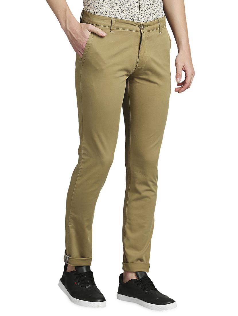 brown solid casual trouser - 18271710 - Standard Image - 1