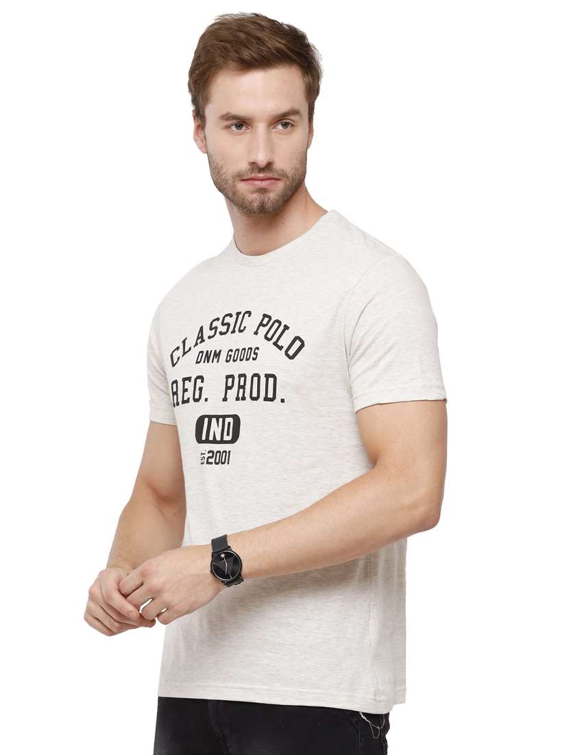 white chest print t-shirt - 18271786 -  Standard Image - 1