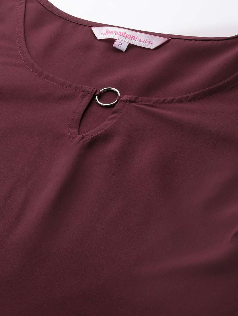 women's a line key hole neck top - 18271872 -  Standard Image - 4