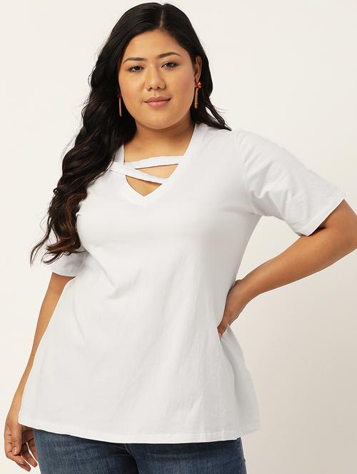 women's straight v neck top - 18271898 -  Standard Image - 0
