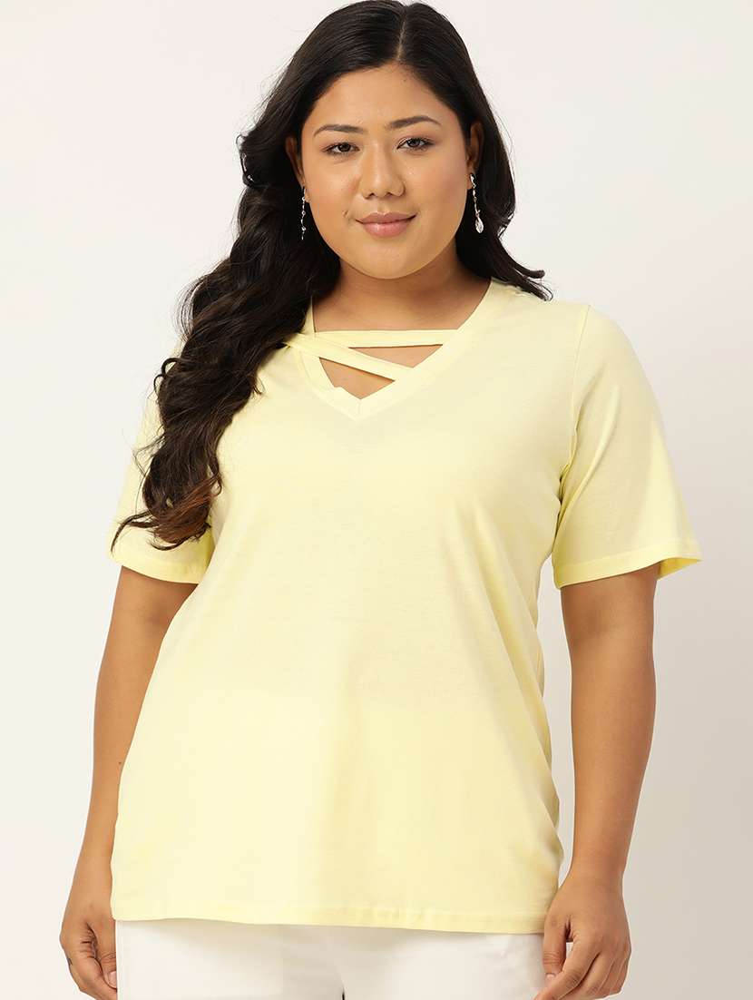 women's straight v neck top