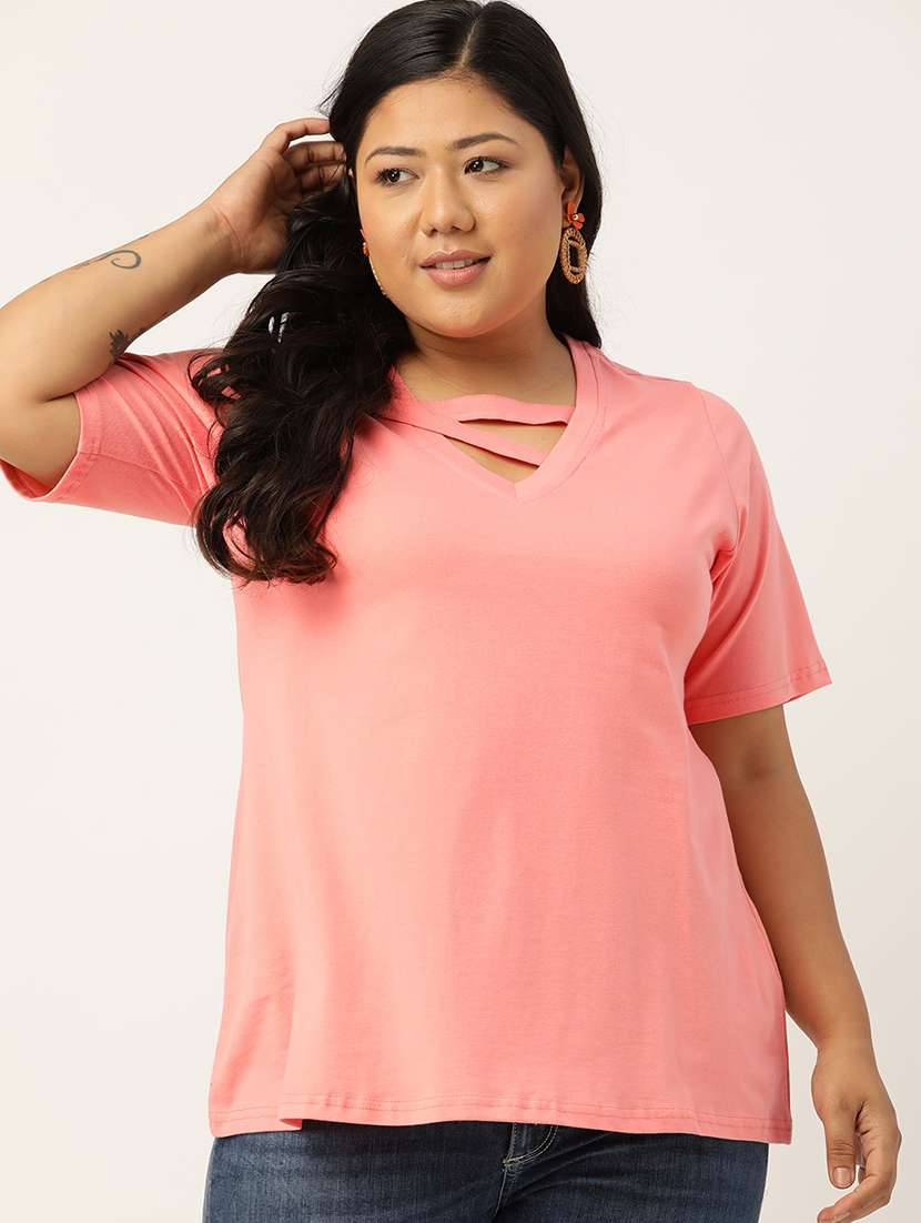 women's straight v neck top