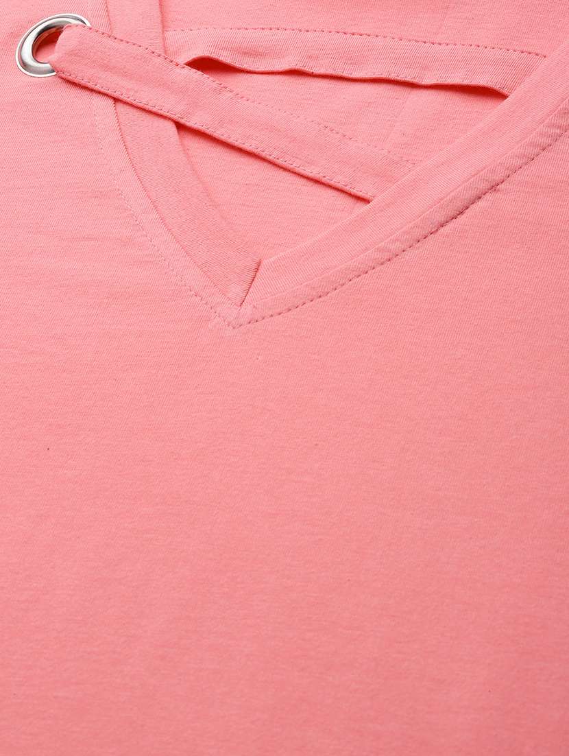 women's straight v neck top - 18271902 -  Standard Image - 4