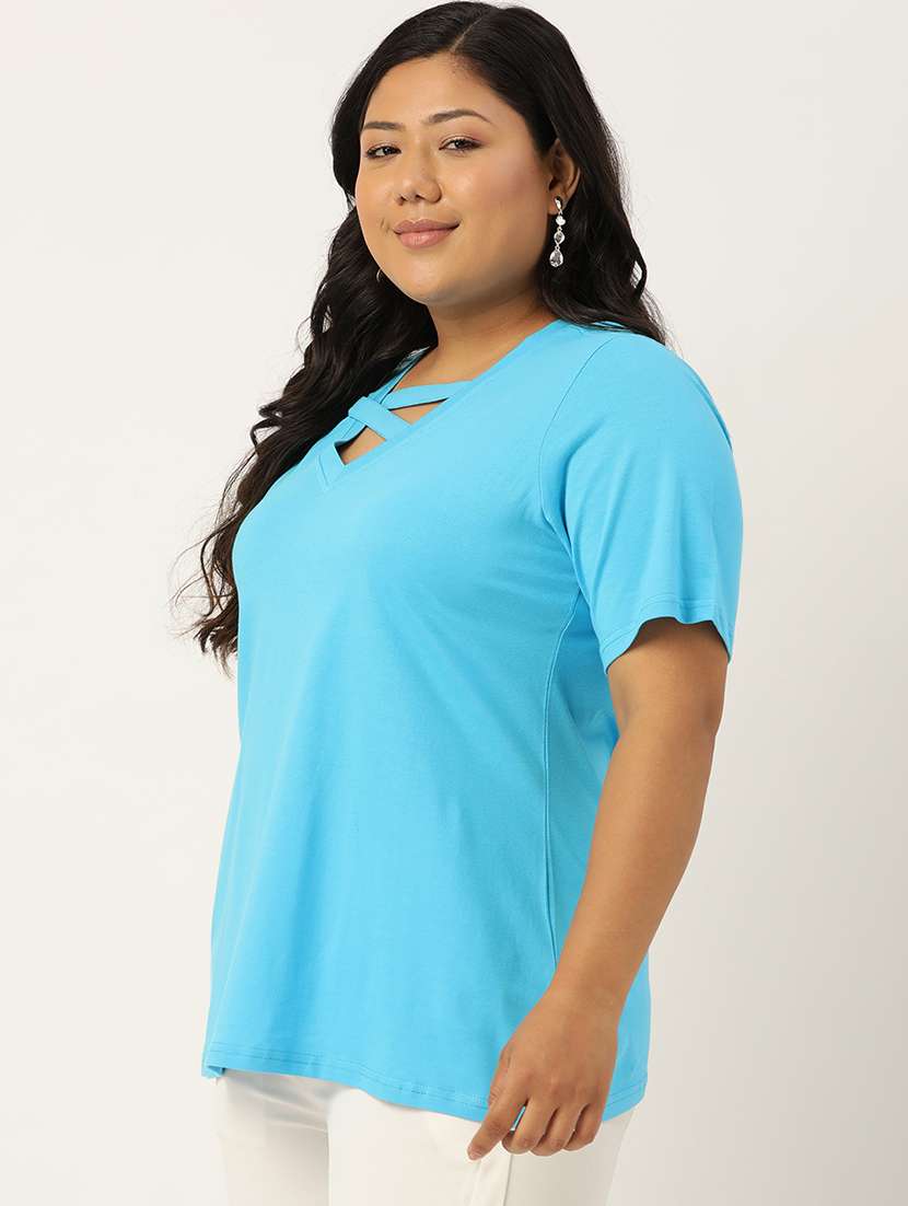 women's straight v neck top - 18271903 -  Standard Image - 1