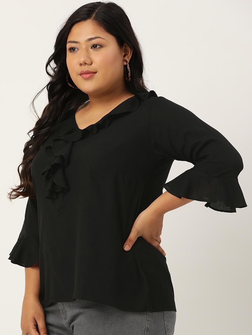 women's straight v neck top - 18271933 - Standard Image - 1