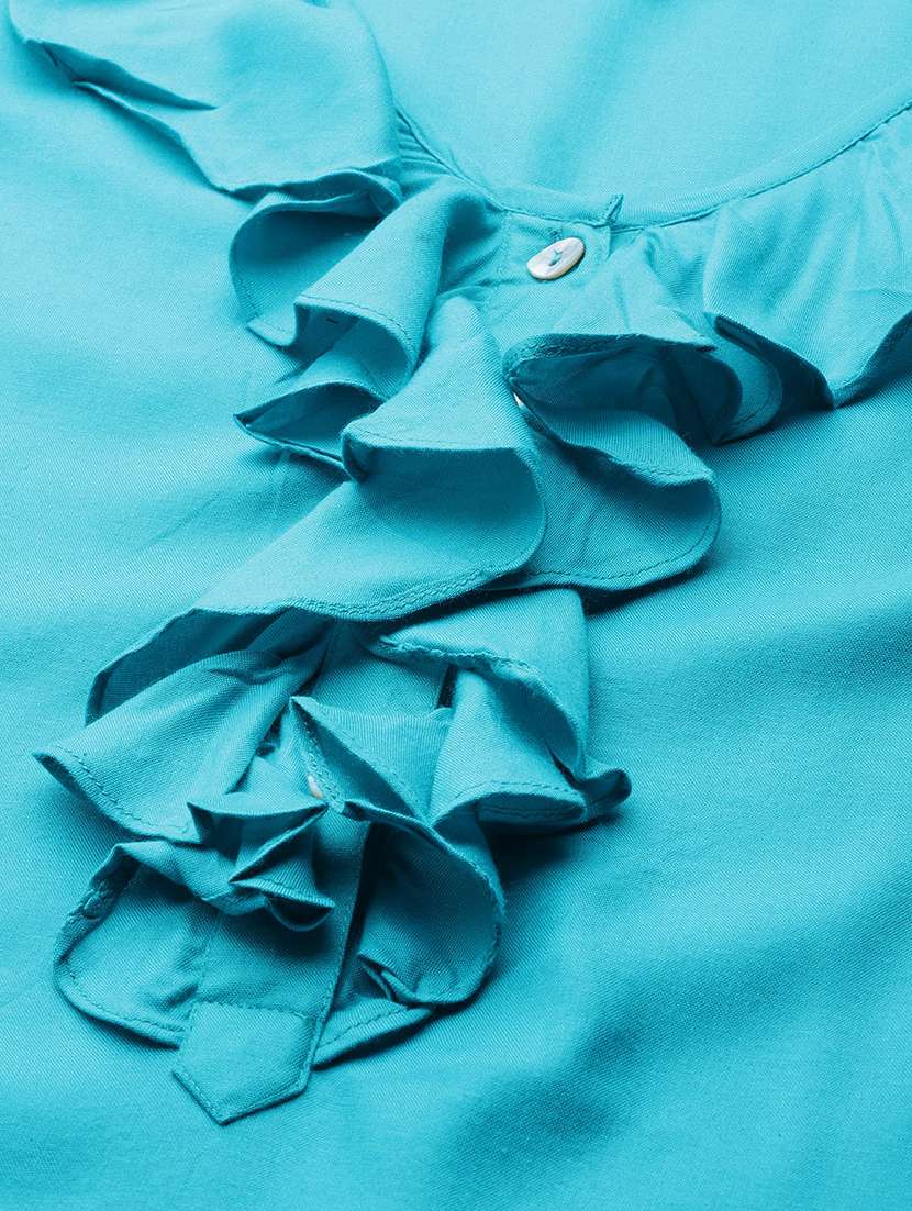 women's ruffle v neck top - 18271935 -  Standard Image - 4