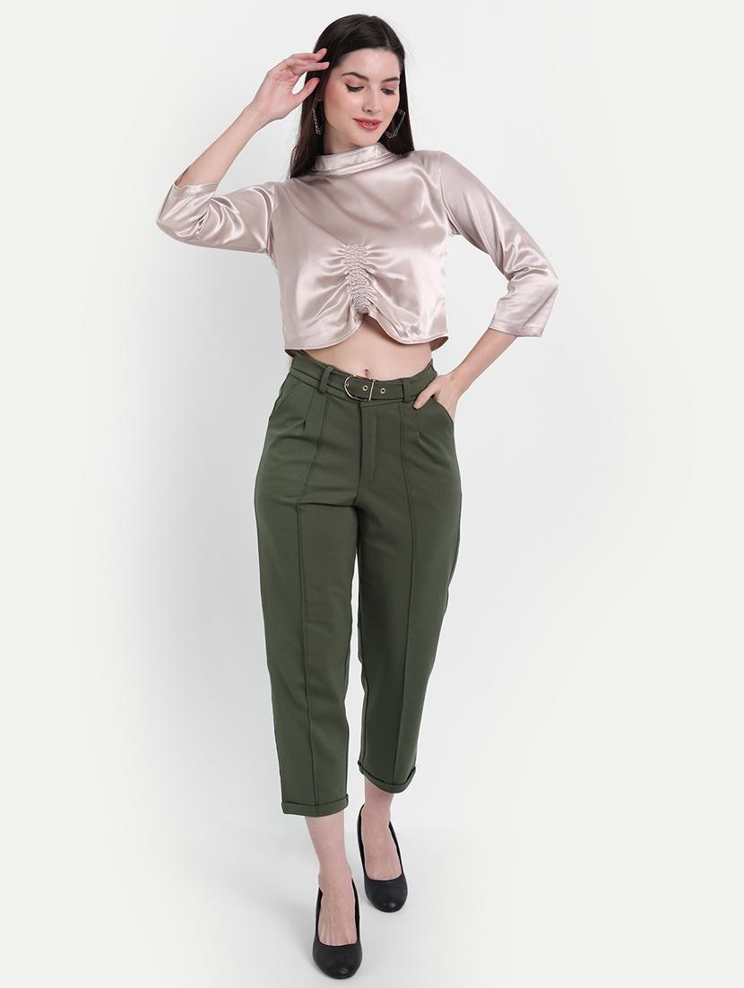 high rise flat front trouser - 18272162 - Standard Image - 4