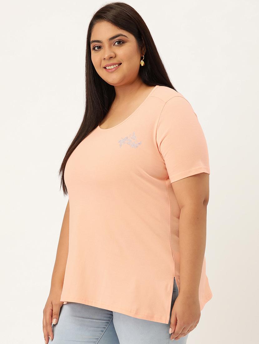 women's plain round neck t-shirt - 18272467 - Standard Image - 1