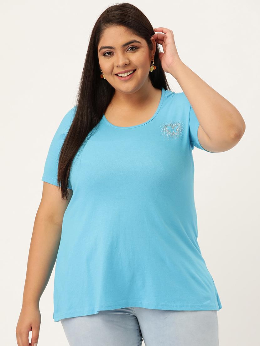 women's plain round neck t-shirt - 18272468 -  Zoom Image - 0