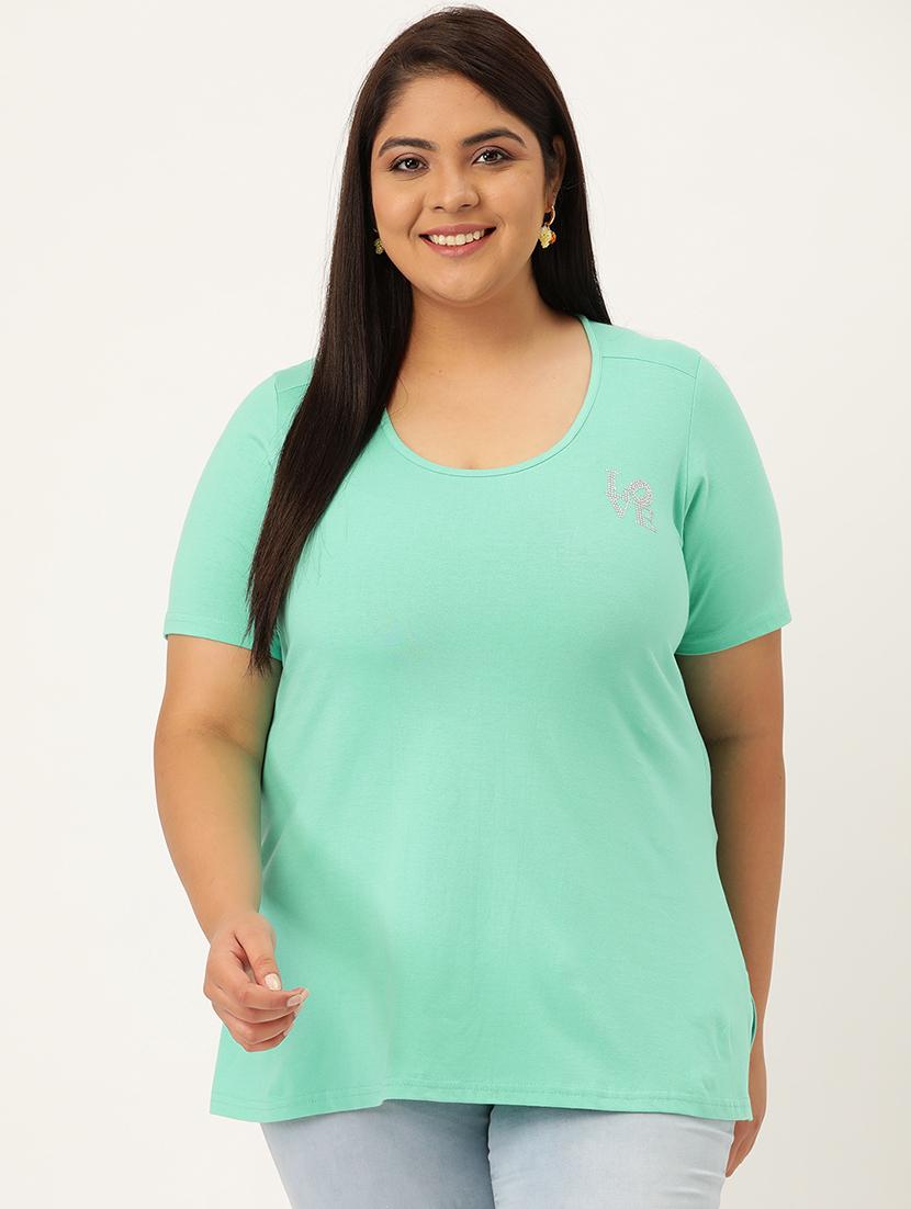 women's plain round neck t-shirt - 18272469 -  Zoom Image - 0
