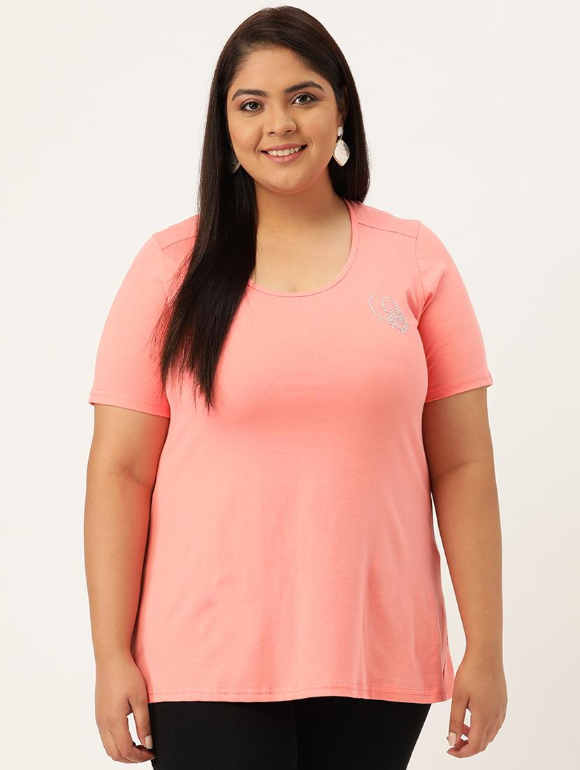 women's plain round neck t-shirt - 18272470 - Zoom Image - 0