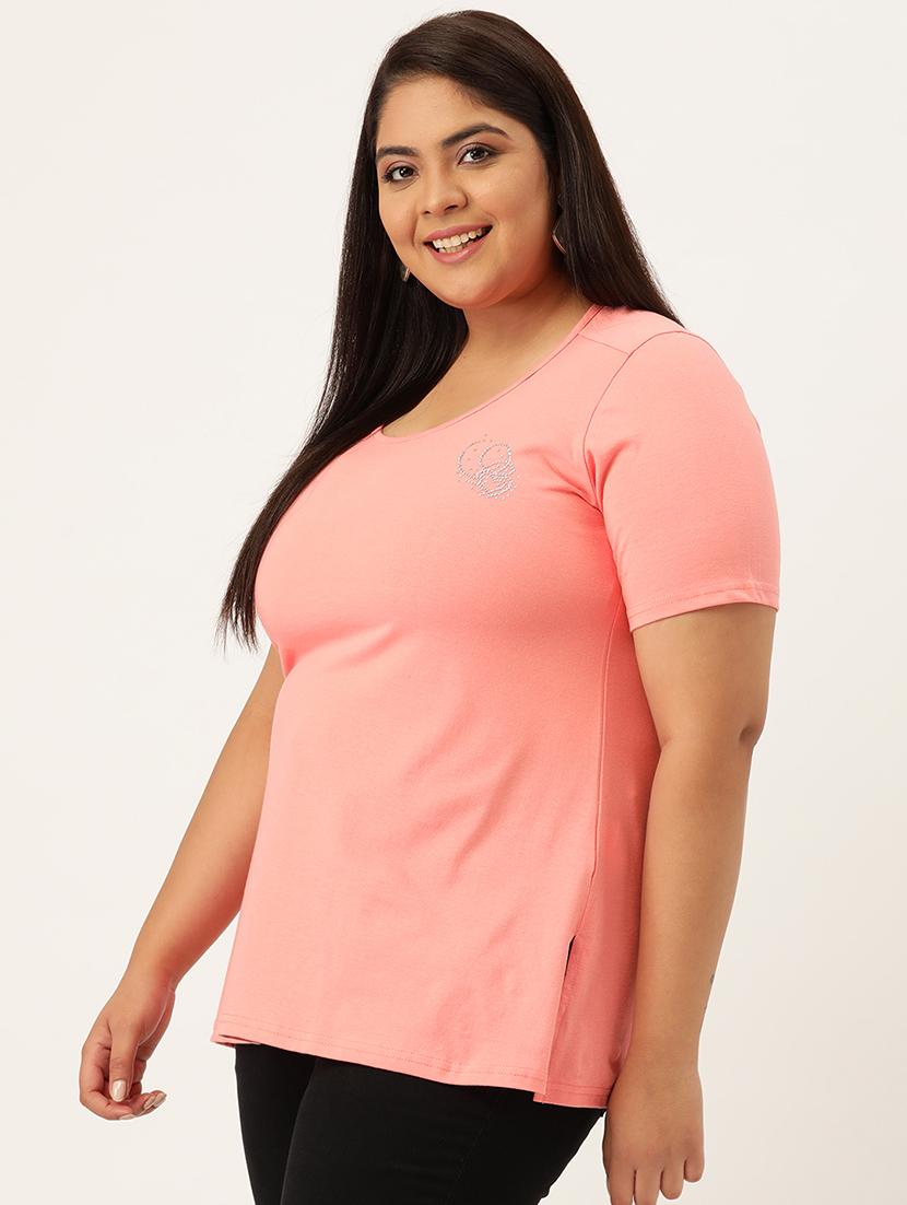 women's plain round neck t-shirt - 18272470 - Standard Image - 1