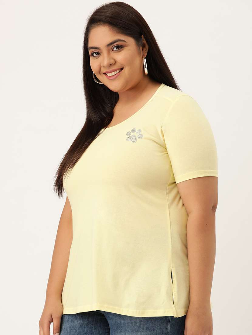 women's plain round neck t-shirt - 18272471 -  Standard Image - 1