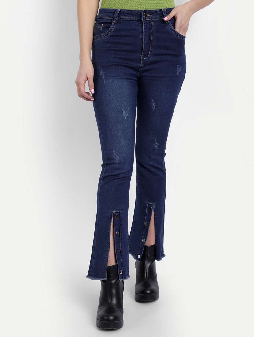 high rise stone washed jean