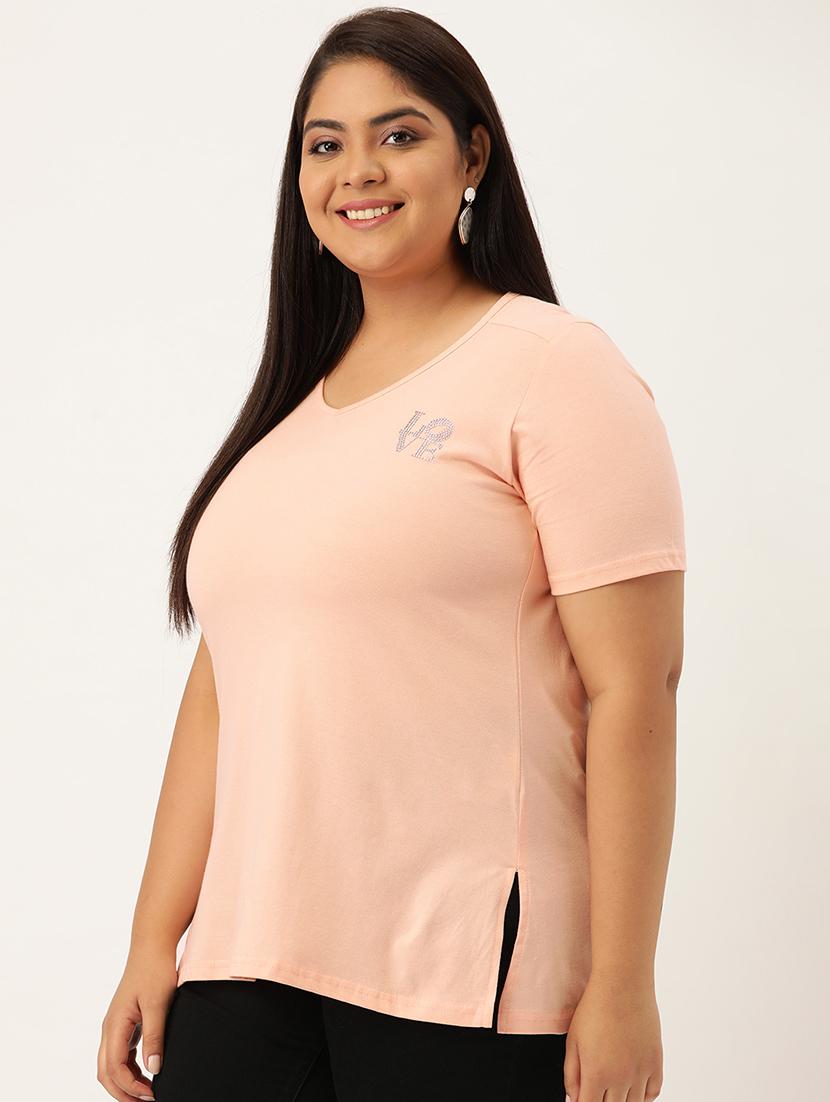 women's plain v neck t-shirt - 18272578 - Standard Image - 1
