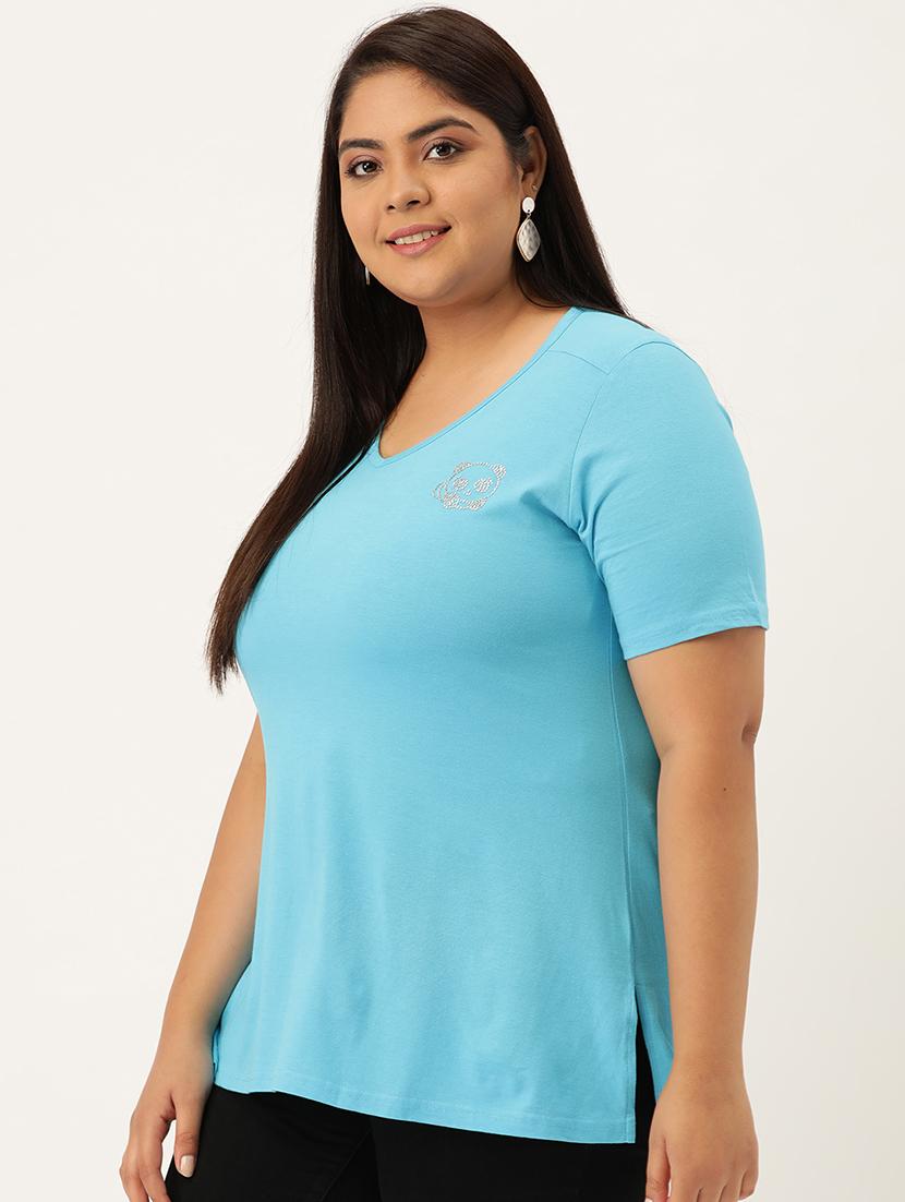 women's plain v neck t-shirt - 18272579 - Standard Image - 1