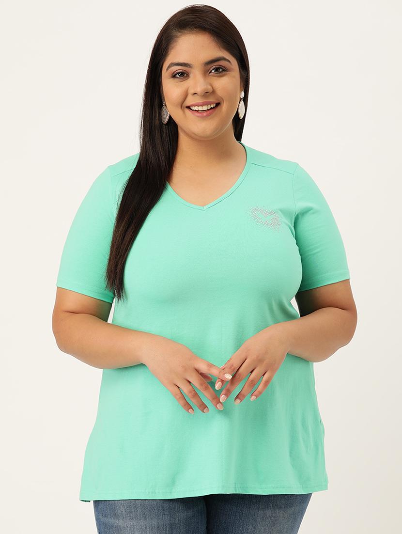 women's plain v neck t-shirt - 18272580 -  Zoom Image - 0