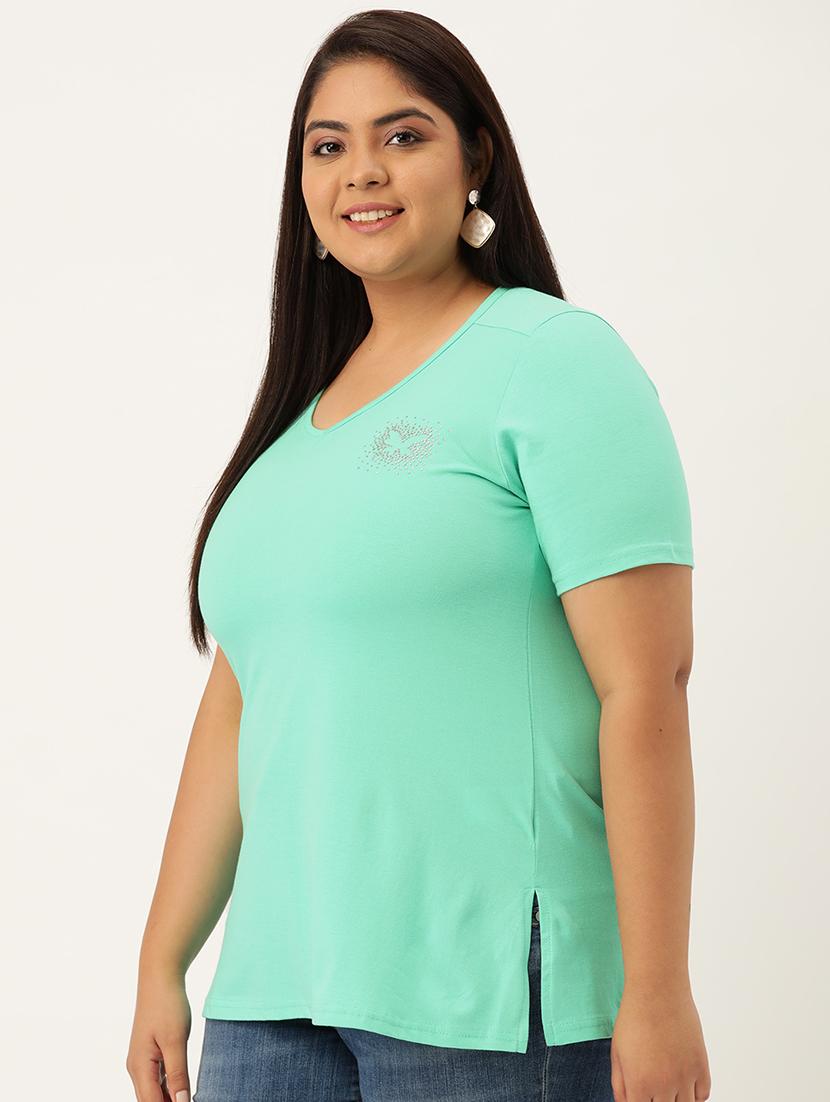 women's plain v neck t-shirt - 18272580 -  Standard Image - 1
