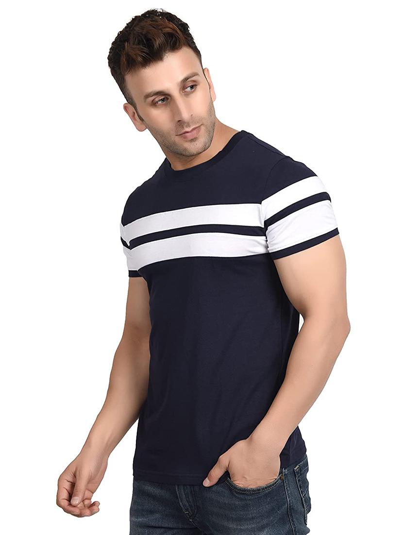 navy blue cut & sew t-shirt - 18272697 -  Standard Image - 1