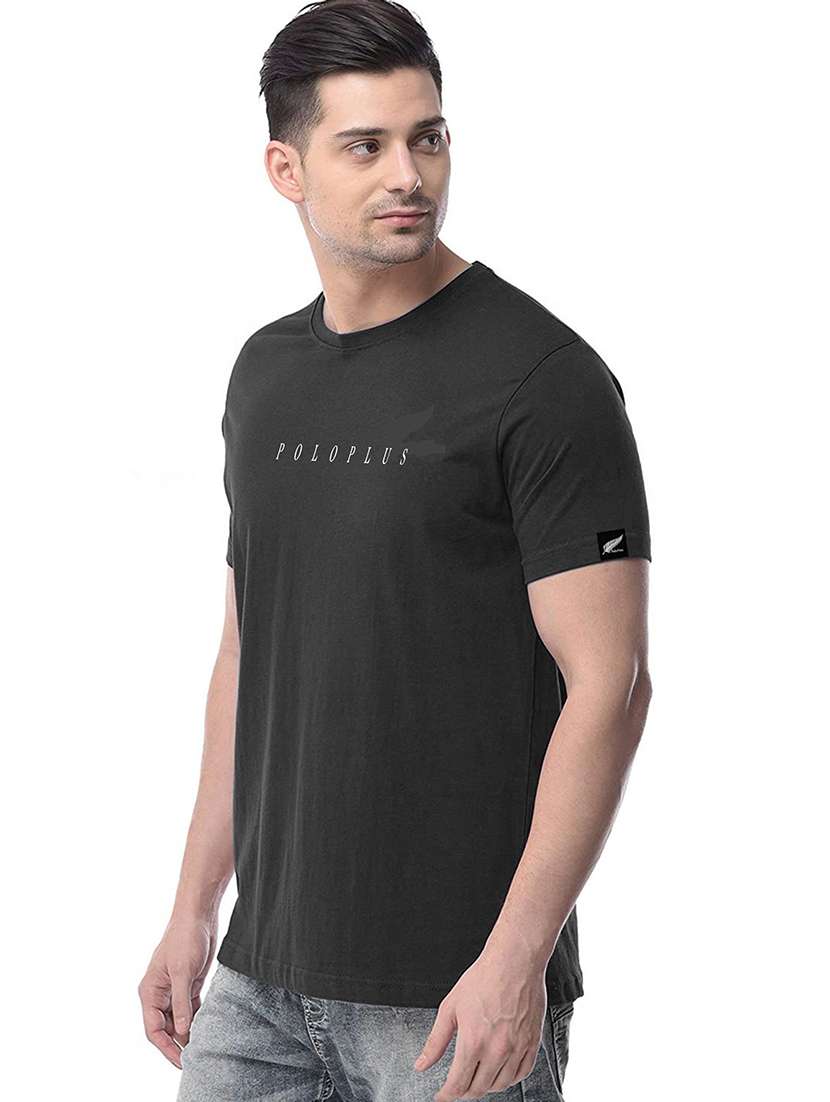 black chest printed t-shirt - 18272704 -  Standard Image - 1