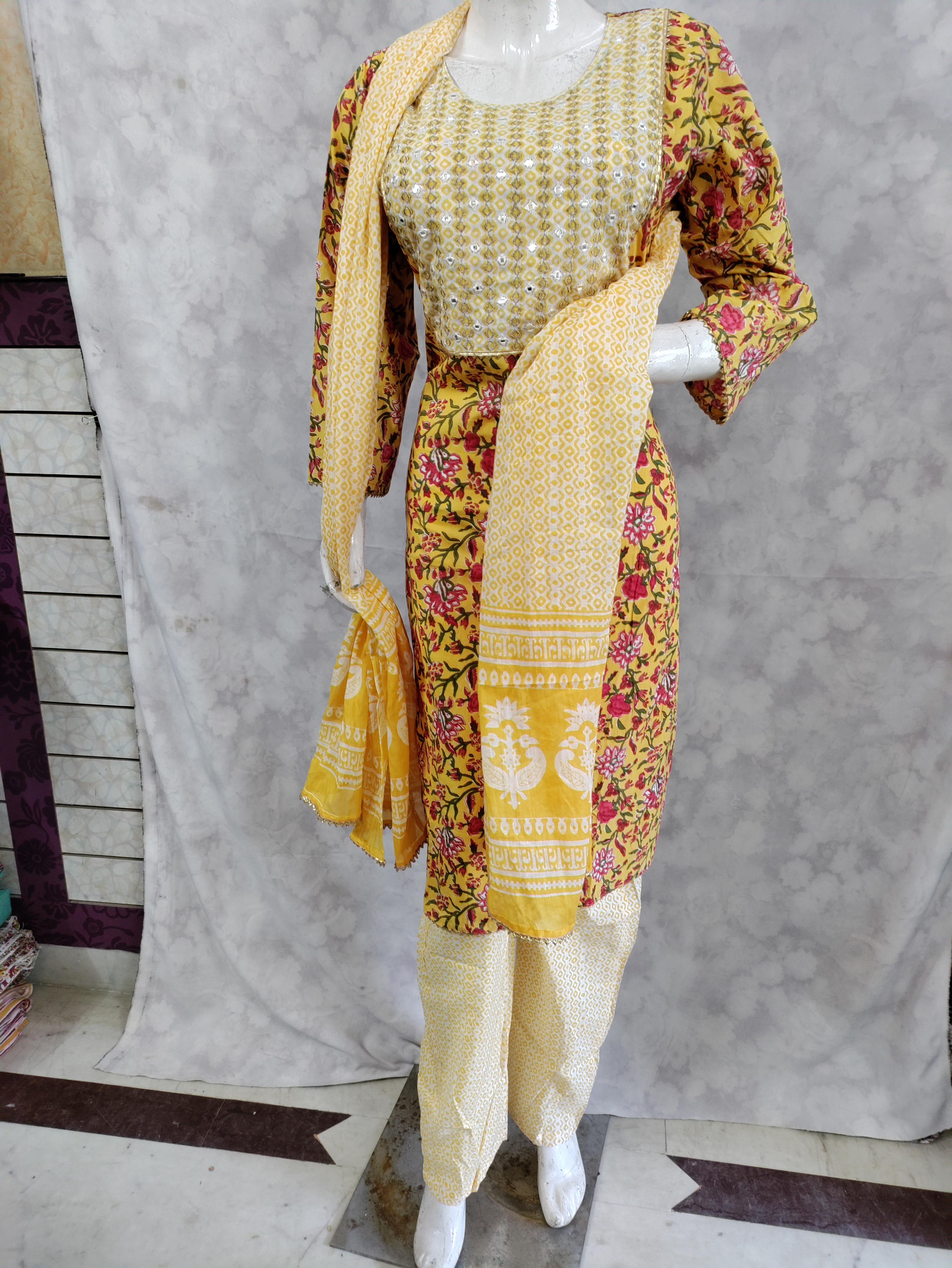 camric cotton printed with duppatta set - 18273314 - Standard Image - 1