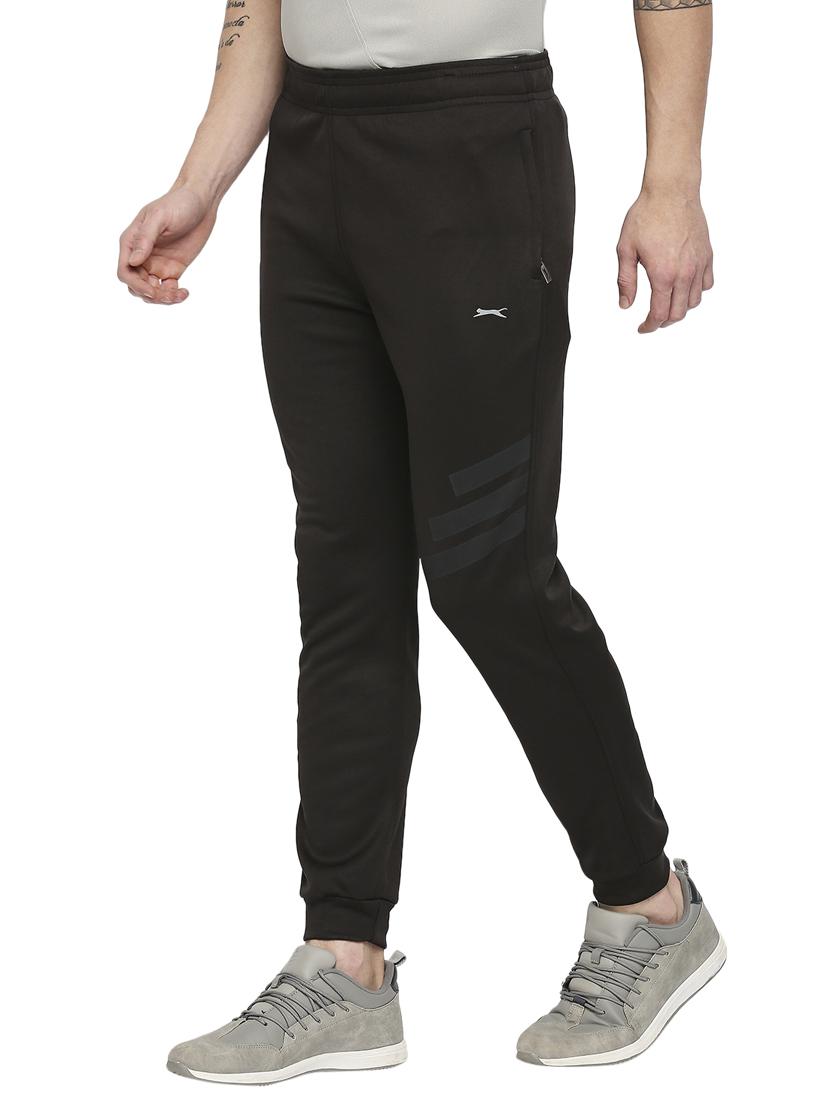 black solid joggers track pant - 18273538 - Standard Image - 1