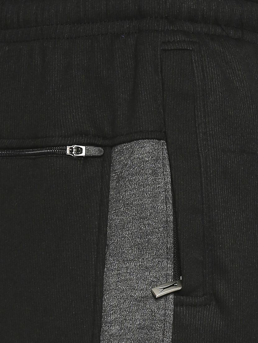 black solid track pant - 18273553 - Standard Image - 4