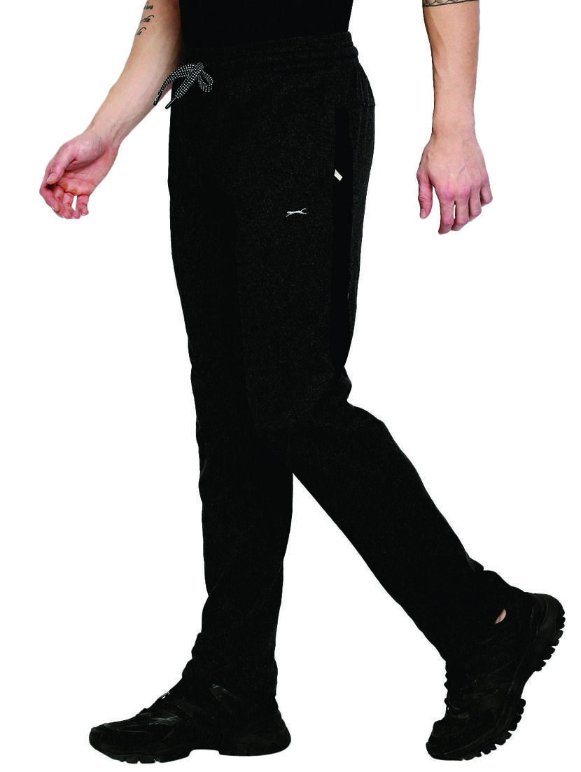 charcoal-grey melange full length track pant - 18273554 - Standard Image - 1