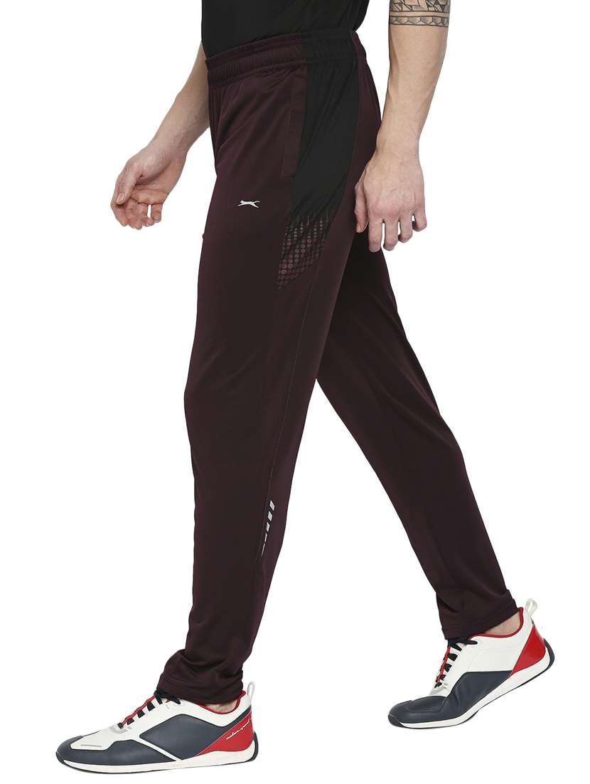 magenta solid full length track pant - 18273556 -  Standard Image - 1