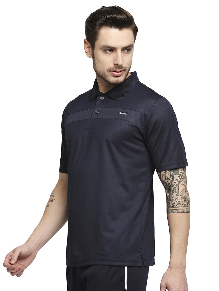 dark-blue solid polo t-shirt - 18273669 -  Standard Image - 1