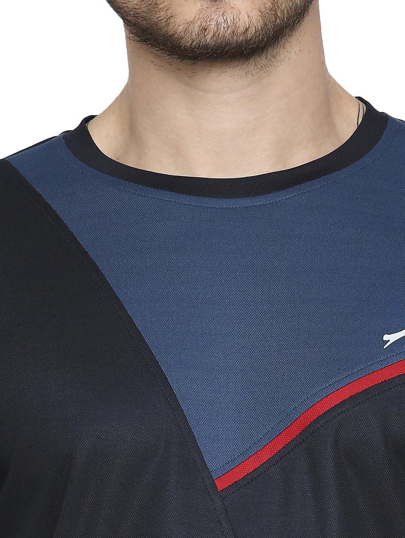 navy blue chest-printed t-shirt - 18273677 - Standard Image - 4