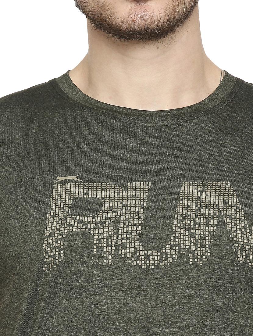 olive-green chest-printed t-shirt - 18273688 - Standard Image - 4
