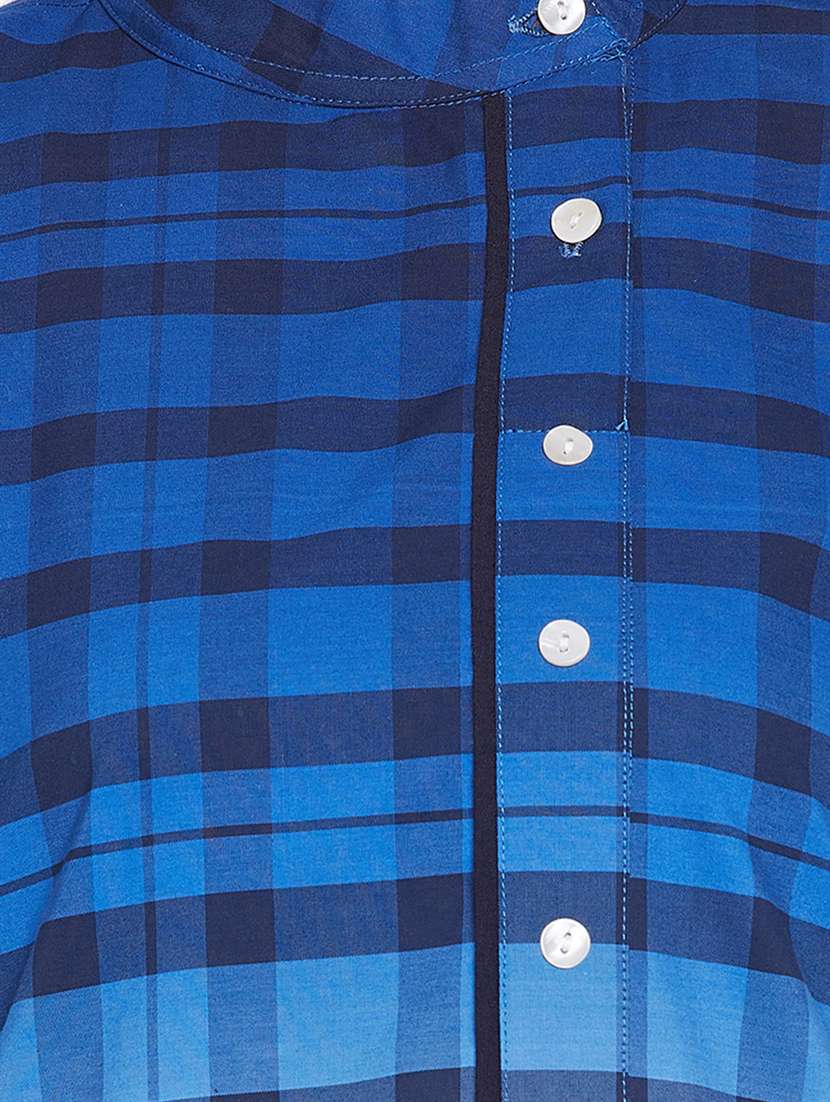 mandarin neck checkered  tunic - 18275148 -  Standard Image - 4